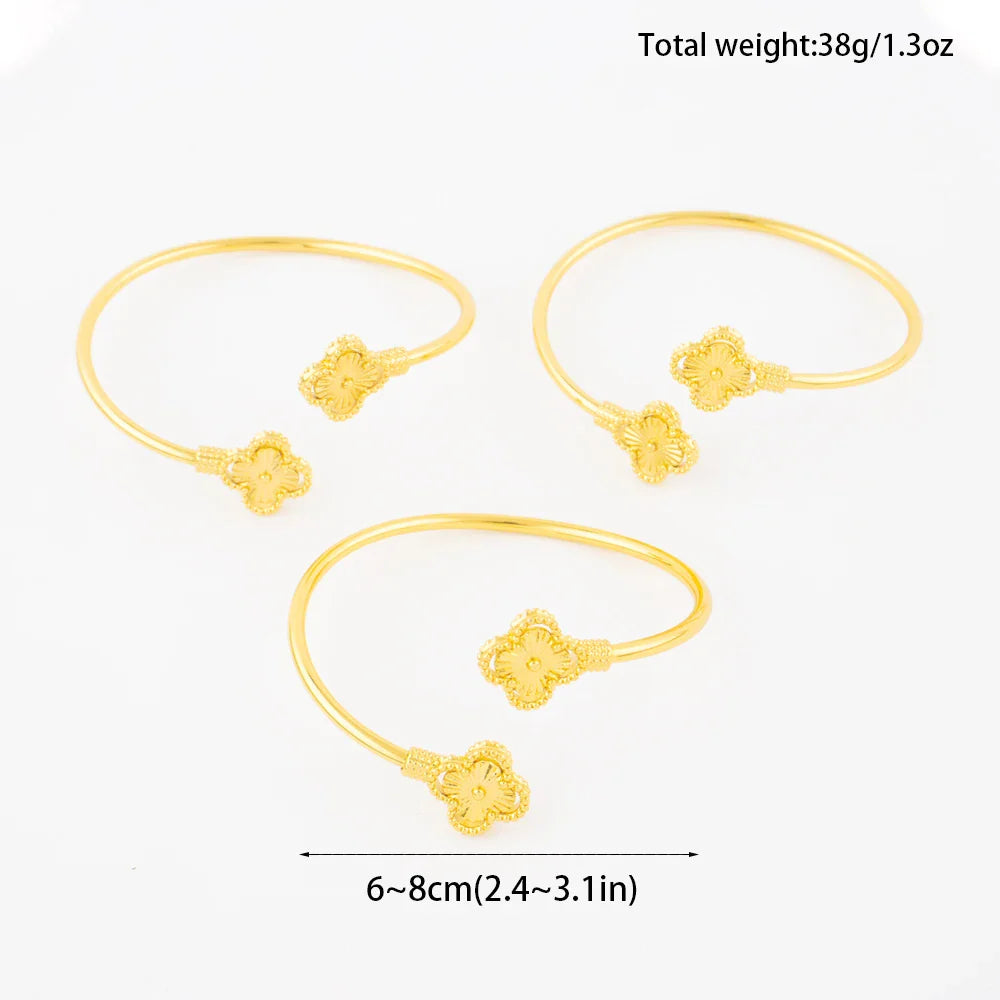New Design Classic Luxury Stainless Steel Clover Bracelets Ring Elegant Temperament For Woman Jewelry Daily Wear Festival Gifts Vera Lux