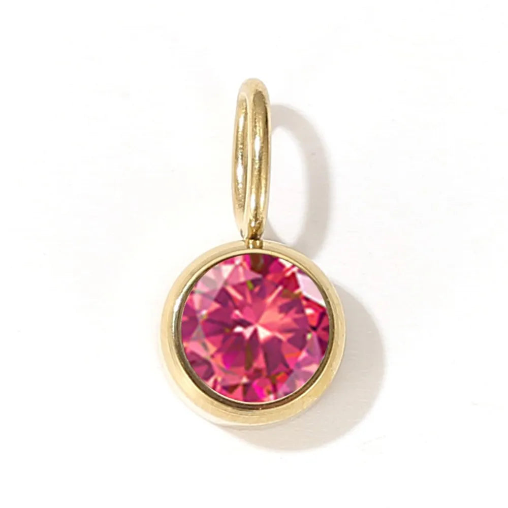 12 Color Birthstone Pendant Month Zirconia for Necklace Color Stone DIY Charms Accessories Birthday Gift Jewelry Vera Lux