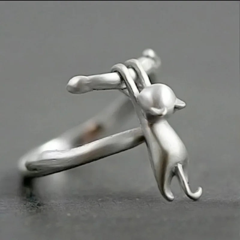 925 Sterling Silver Cat Branch Adjustable Rings For Women Wedding High Quality Jewelry Accessories Jewellery Argent 925 Vera Lux