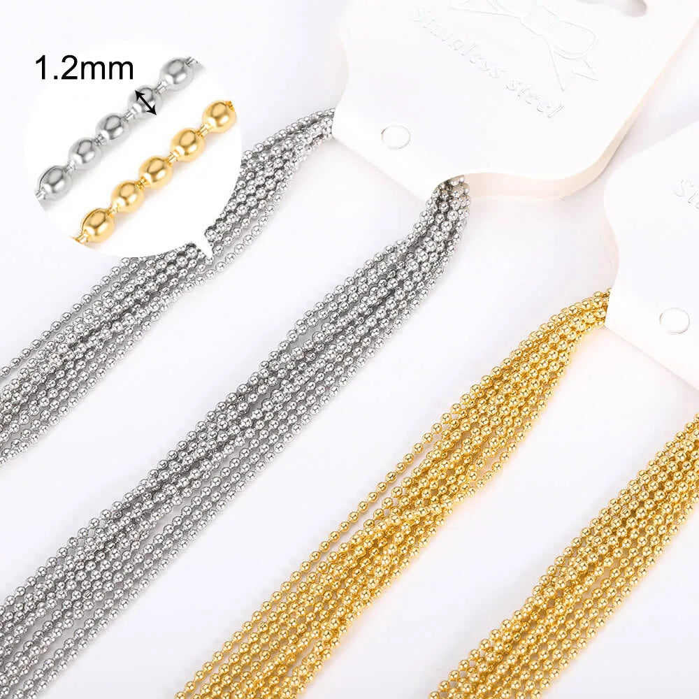 10pcs/set Stainless Steel Gold Color Necklace For Women 45cm Chain DIY Jewelry Accessories Making Materials Handmade Supplies Vera Lux