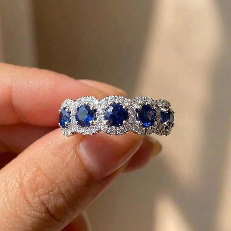 Luxury 925 Sterling Silver Classic Ring for Women Six Claw Jewelry Simple Imitation Diamond Women's Ring Engagement Wedding Gift Vera Lux