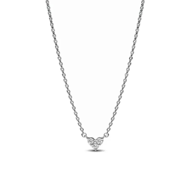 925 Sterling Silver Heart Bow Necklace Fit Christmas Jewelry For Women DIY  Making Party Wedding Gift Vera Lux