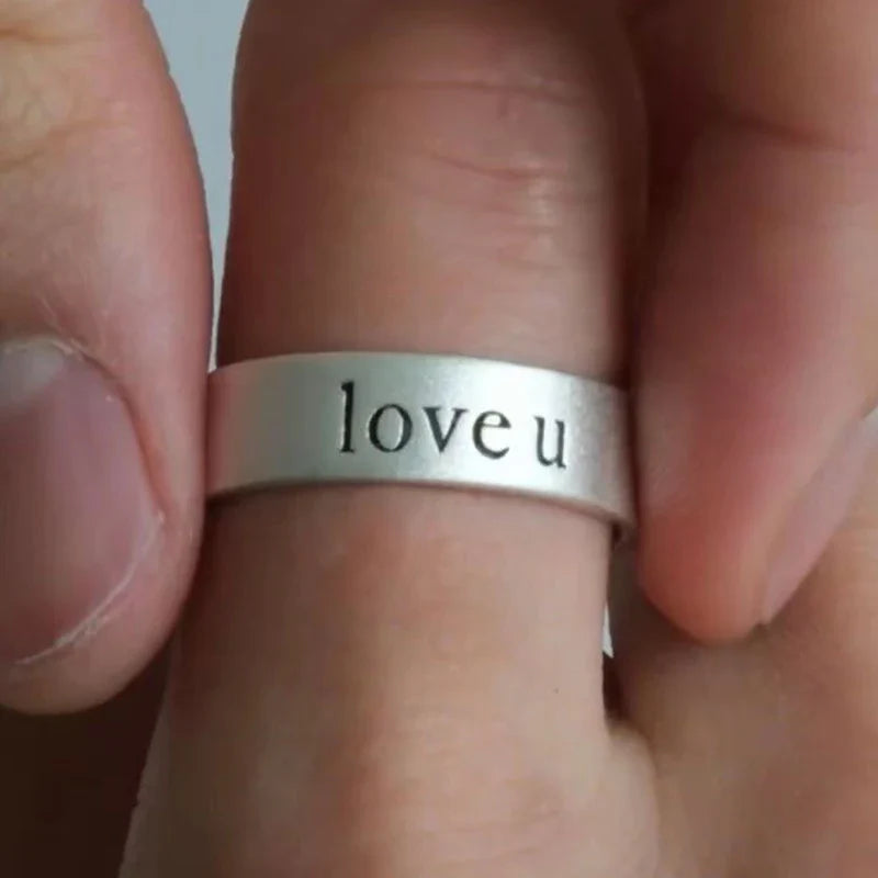 1PC Unique Design Sense Letter Handprint Ring For Men Women Versatile Fashion Couple Ring Personalized Simple Ring Jewelry Gifts Vera Lux