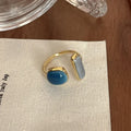 Vintage White Enamel Metal Irregular Shape Geometric Open Adjustable Ring for Women Girl Jewelry Birthday Gifts Anillo Hombre Femstylo