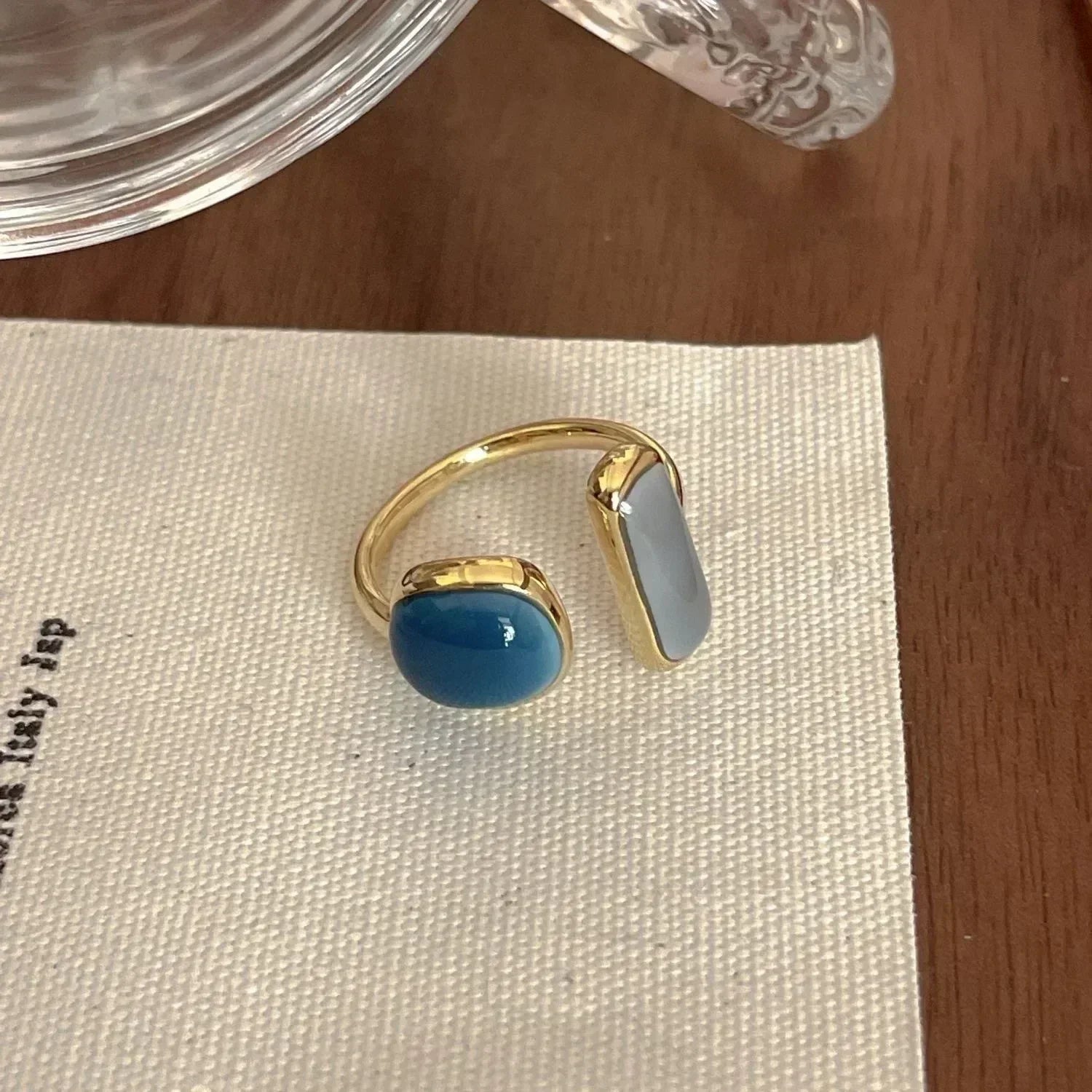Vintage White Enamel Metal Irregular Shape Geometric Open Adjustable Ring for Women Girl Jewelry Birthday Gifts Anillo Hombre Femstylo