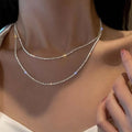 New Shiny Butterfly Necklace Ladies Exquisite Double Layer Clavicle Chain Necklace Jewelry for Ladies Gift Vera Lux