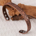 1pcs Antique Copper Bracelet European And American Copper Vintage Simple Double Ring Pattern Magnet Energy Ring Bracelet Set Vera Lux