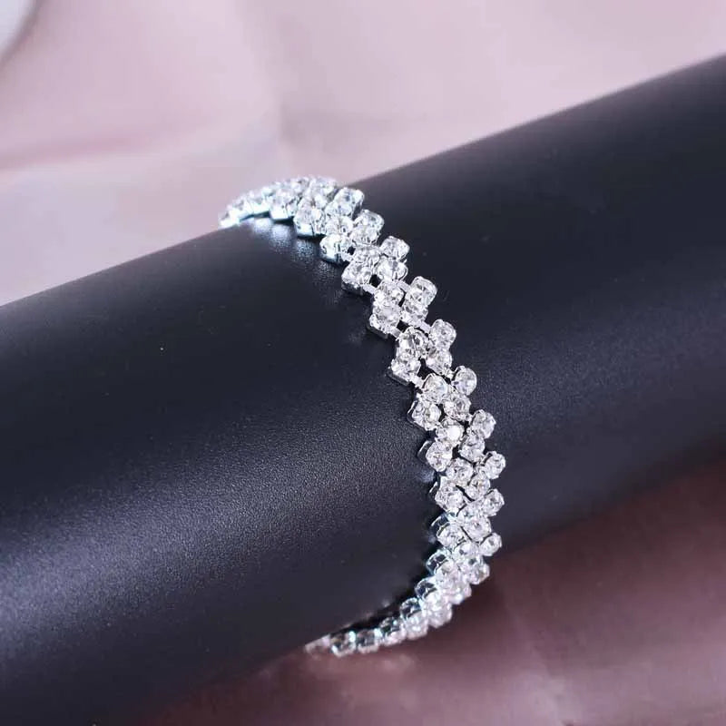 Chic Fresh Diamond-shaped Rhinestone Anklet Simple Diamond Cross Foot Decoration European and American Fashion Jewelry Vera Lux