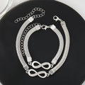 2 Pcs Set Love Heart Couple Bracelets for Women Men Silver Color Double Layer Matching Chain Bracelet Lover Jewelry Gift Vera Lux