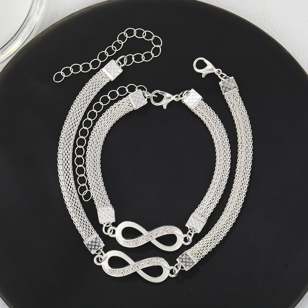 2 Pcs Set Love Heart Couple Bracelets for Women Men Silver Color Double Layer Matching Chain Bracelet Lover Jewelry Gift Vera Lux