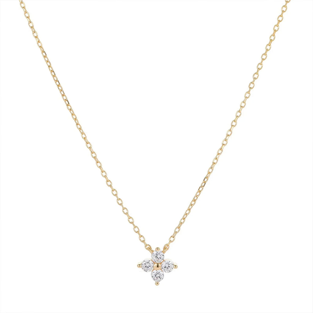 S925 Silver Lucky Four-leaf Clover Small Necklace for Women Clavicle Chain Luxury Minimalist Design Sensation Vera Lux
