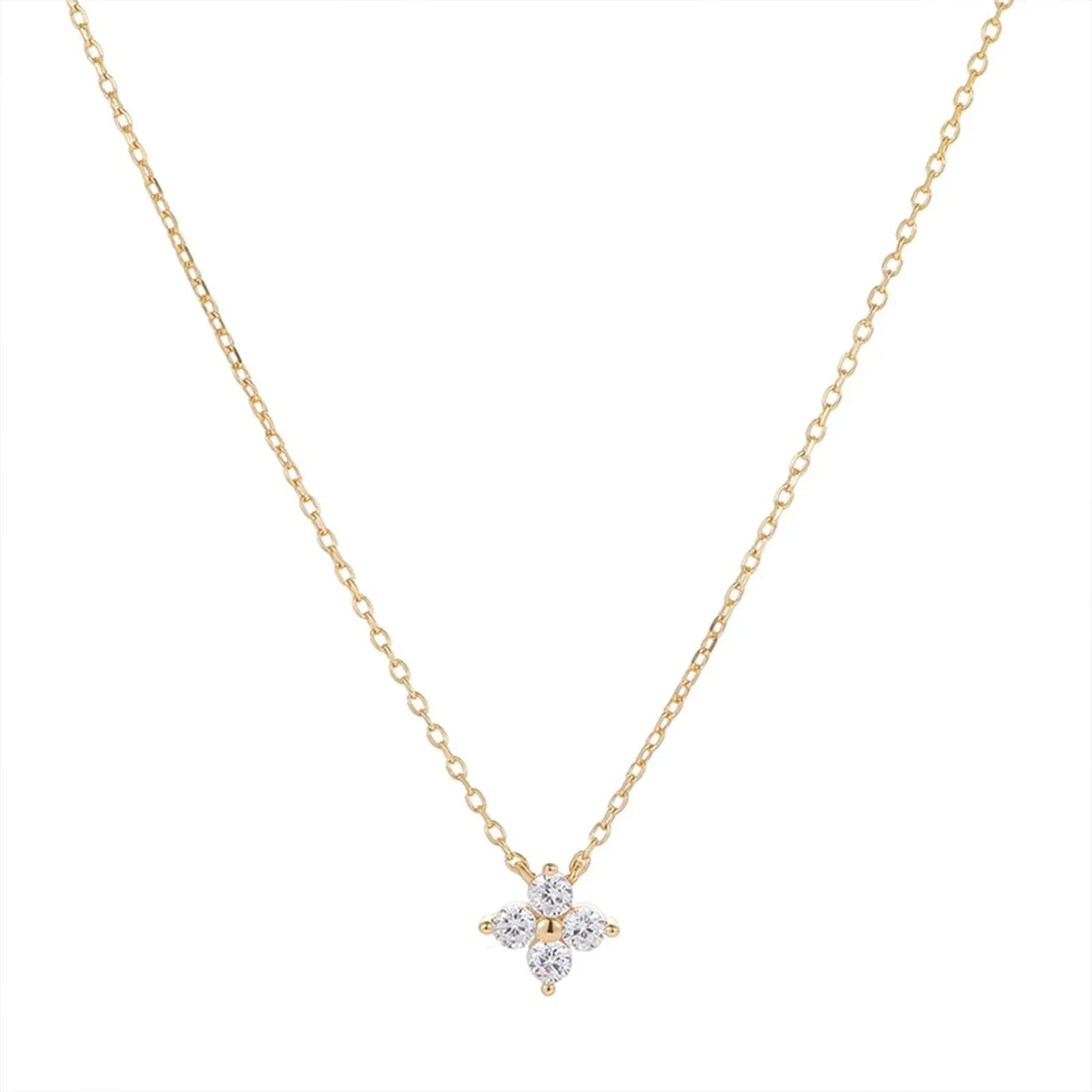 S925 Silver Lucky Four-leaf Clover Small Necklace for Women Clavicle Chain Luxury Minimalist Design Sensation Vera Lux