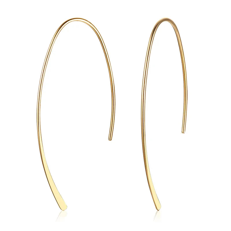 Stylish Geometric Hoop Earrings for Womens Girls Stainless Steel Minimalist Elegant Earings Vera Lux