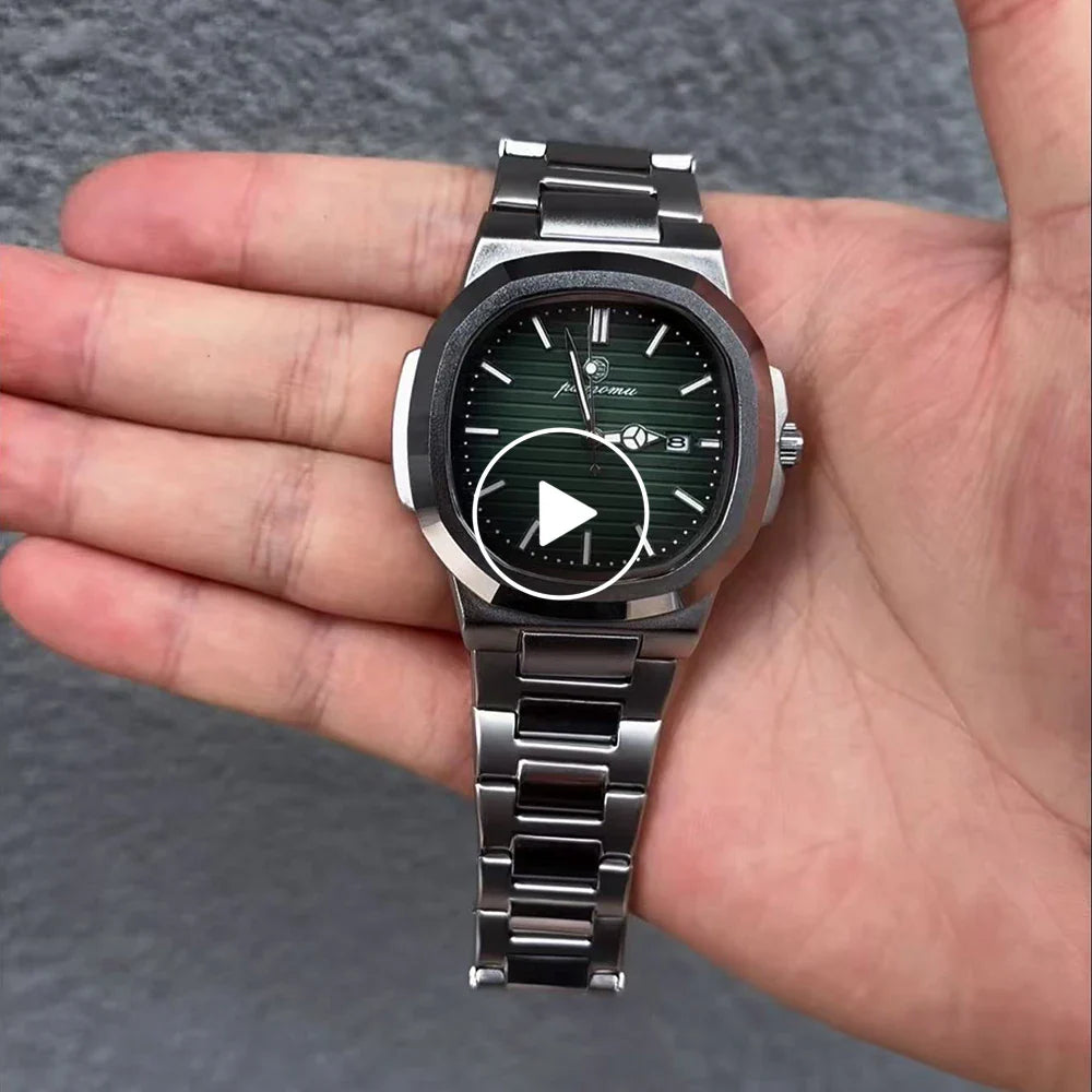 PAAZOMU Business Casual Quartz Wristwatch Men Waterproof Luminous Hands Classic Durable Strap Fashion Watch for Work Daily Life Vera Lux