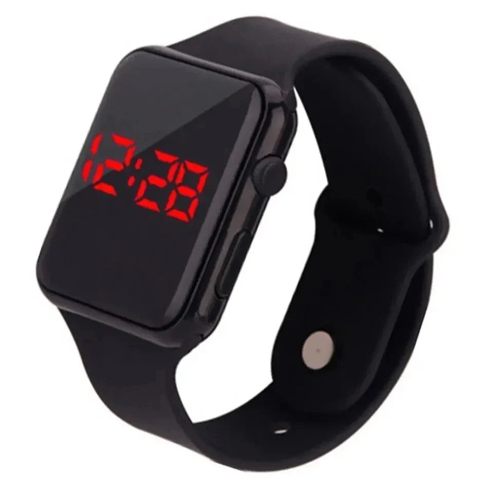Simple Digital Watch for Men Women Fashion Sport LED Electronic Watch Black Silicone Wristband Casual Mens Watch Reloj Hombre Vera Lux