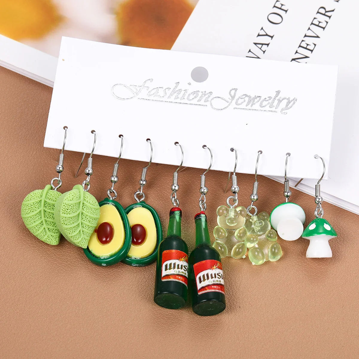 Fashion Sweet Fruit Drink Earrings Set for Women Cute Cartoon Food Ice Cream Donut Funny Resin Earrings Party Jewelry Gift New Vera Lux