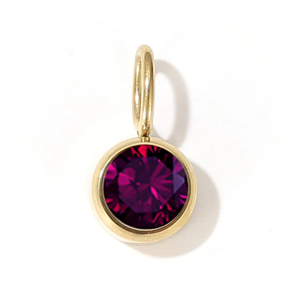 12 Color Birthstone Pendant Month Zirconia for Necklace Color Stone DIY Charms Accessories Birthday Gift Jewelry Vera Lux