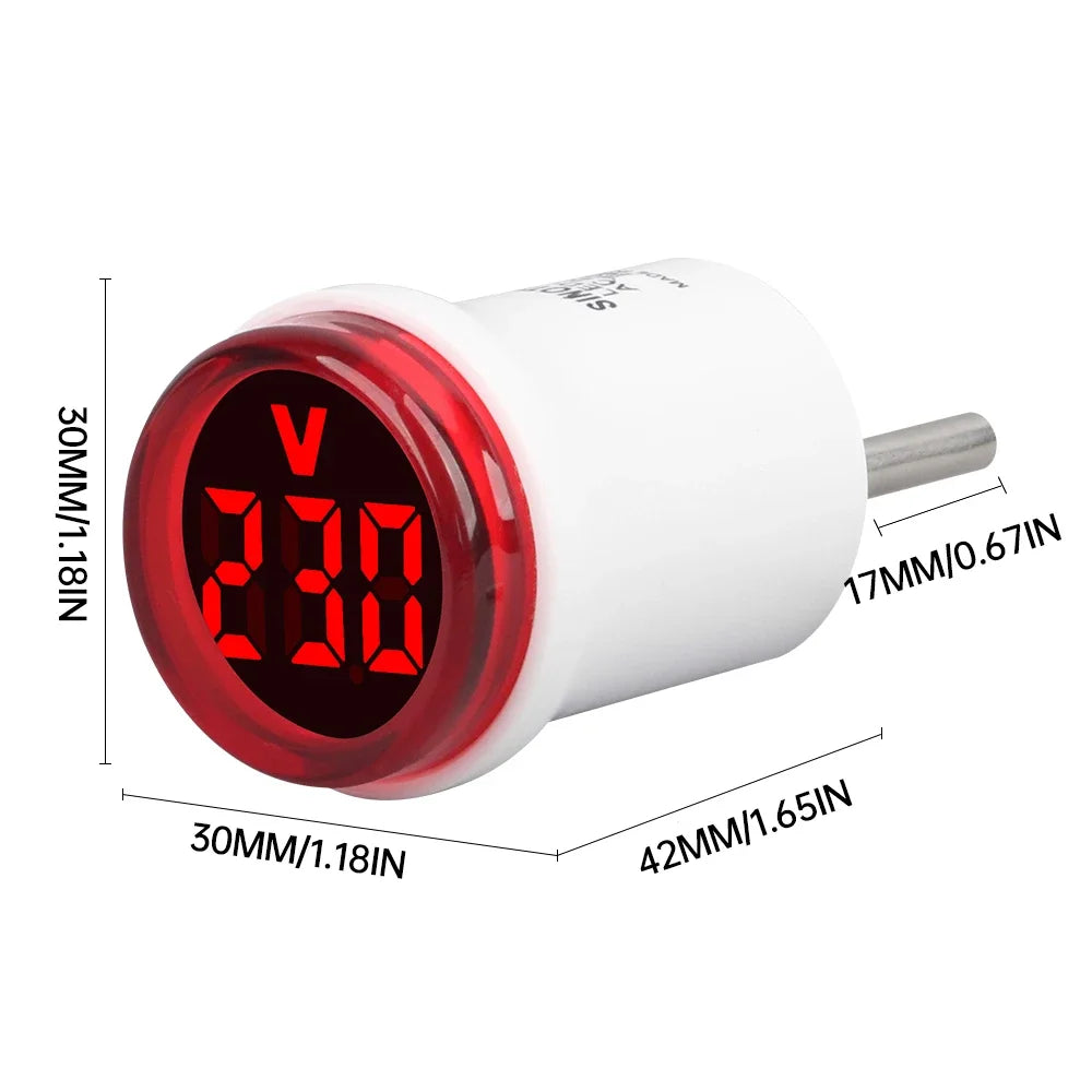 Digital Current and Voltage Ammeter, Circular LED Display, EU Plug, Digital LED Display, Electrical Instruments Whatever the Treasure