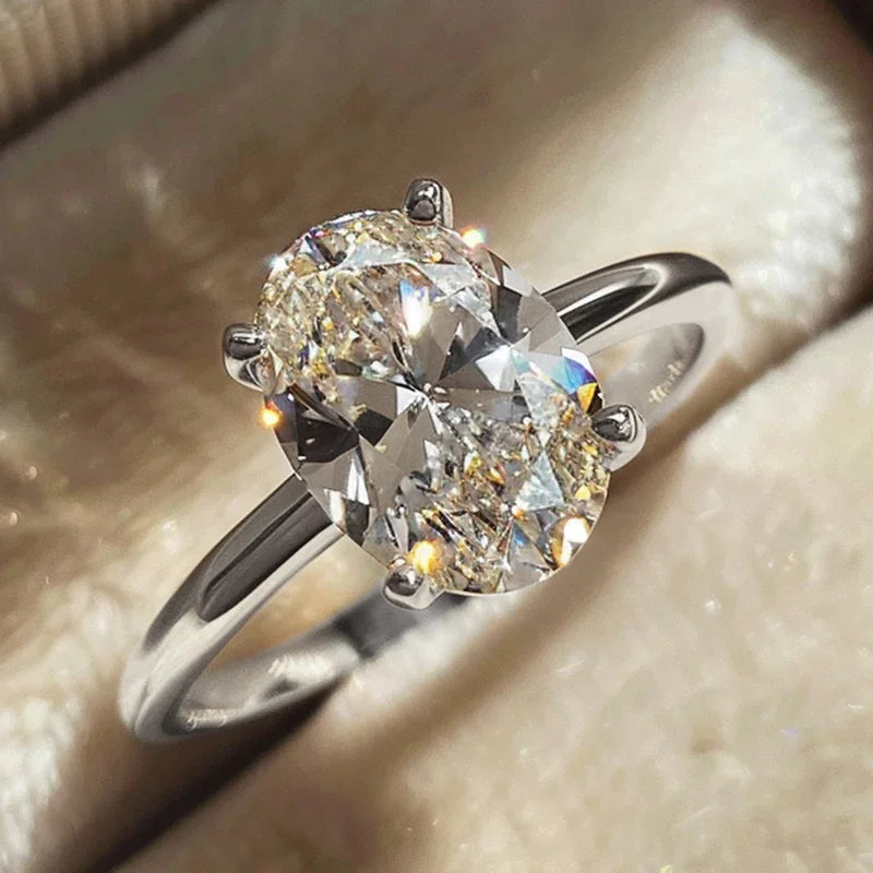 925 Sterling Silver Luxury Shiny 1-8CT Zircon Engagement Ring Wedding Band For Women Promise Eternity Ring Fine Jewelry Gift Vera Lux