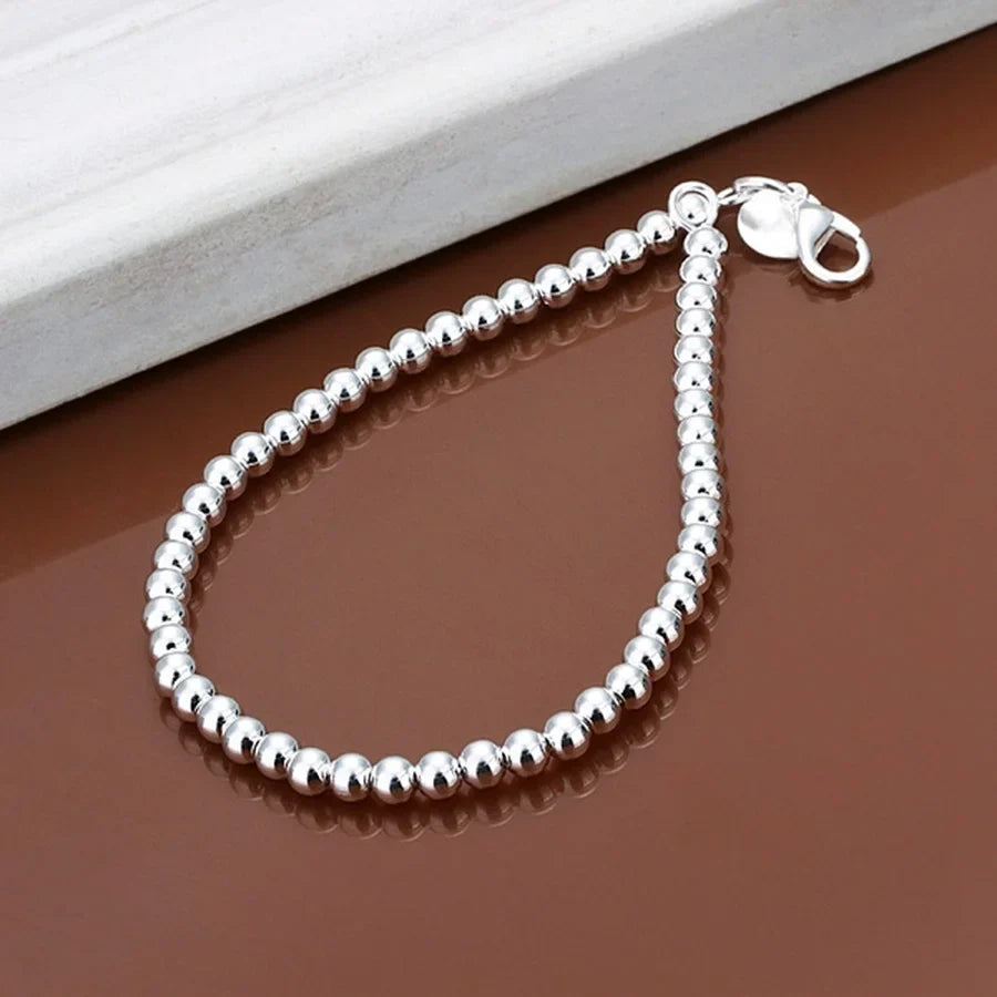 925 Sterling silver Bracelets fashion Jewelry charm women Chain lady wedding 6MM beads factory price Vera Lux