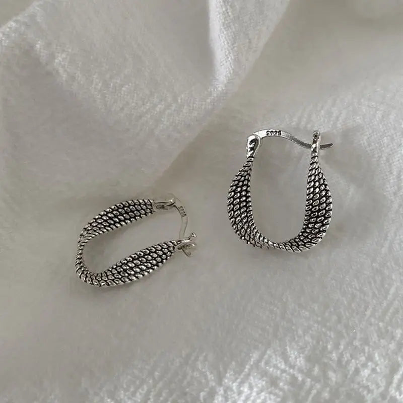 925 Sterling Silver Fried Dough Twists Engagement Stud Earrings For Women Elegant Wedding Luxury Jewelry Accessories Argent 925 Vera Lux