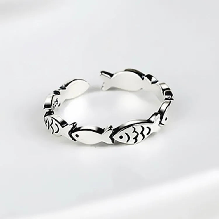 925 Sterling Silver Fish Adjustable Rings For Women Engagement Jewelry Wholesale  and  Jewellery Vera Lux