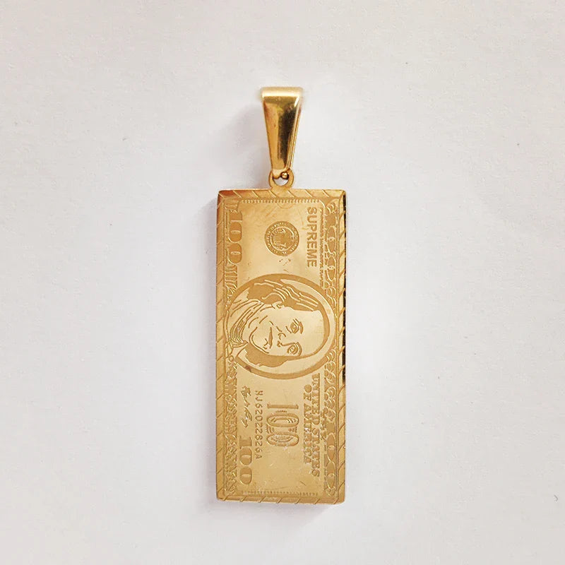 Waterproof 18K Gold Plated Bar Charm Pendant Stainless Steel Us Dollar Custom Pendant Vera Lux