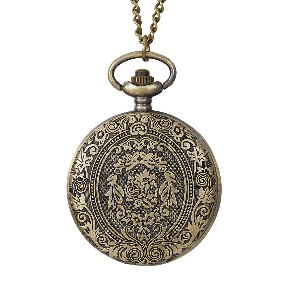 Retro nostalgic classical carved flip cover women men pocket watches necklaces hanging watches quartz suitable for giving gifts Vera Lux