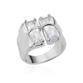 Geometric Zircon Open Ring for Women Stainless Steel Luxury Rhinestone Crystal Ring 2023 New Wedding Jewelry anillos Vera Lux