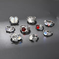 9 Pcs Y2K Crystal Rings Kpop Heart Adjustable Ring Irregular Geometry Punk Vintage Rings Set for Women Girls New Fashion Jewelry Vera Lux