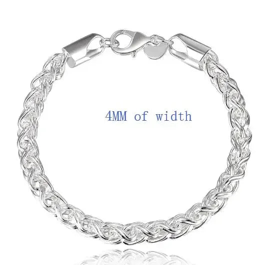 8 Inch 18K Gold Bracelet 5MM Sideways Chain Bracelet For Woman Men Fashion Wedding Engagement 925 Sterling Silver Jewelry Gifts Vera Lux