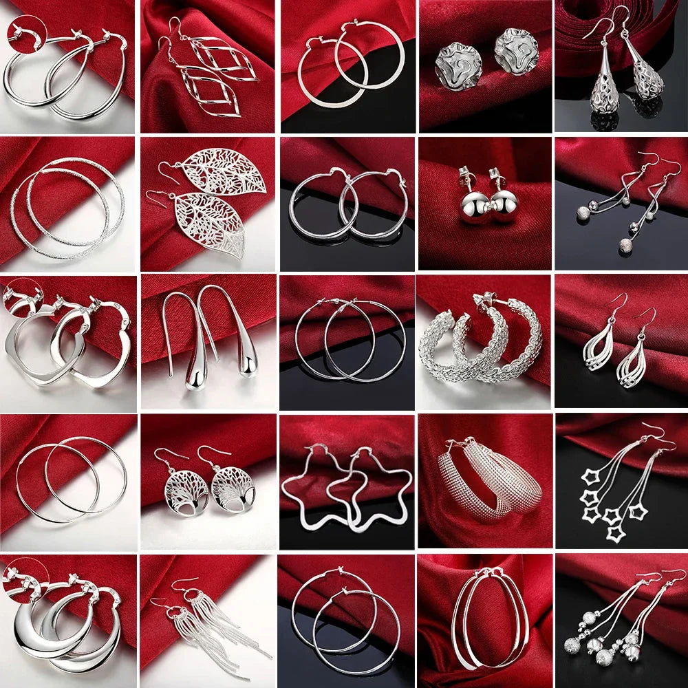Top Quality 925 Sterling Silver Earrings Simple Round Circle Hoop Earrings For Woman Fashion Wedding Engagement Charm Jewelry Vera Lux