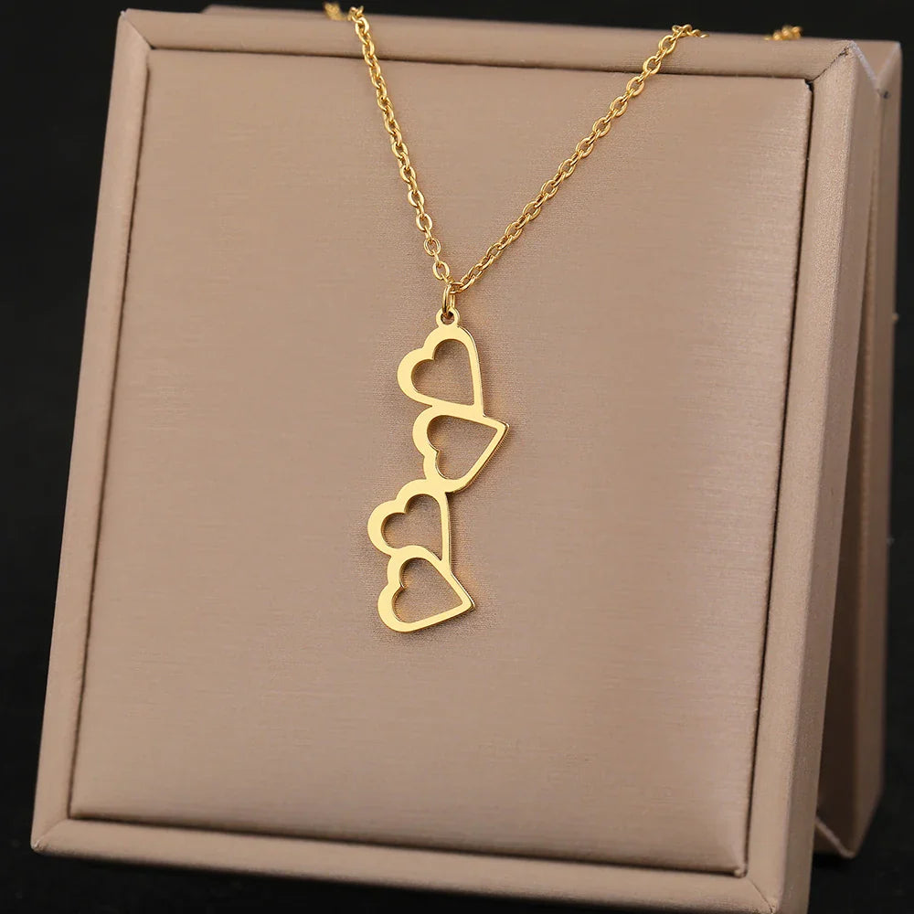 Stainless Steel Necklaces Elegant Exquisite Heart Infinity Symbol Heartbeat Pendants Chain Trend Fine Necklace For Women Jewelry Vera Lux