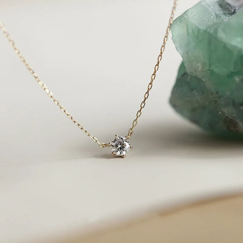 S925 Sterling Silver Necklace Set with Zircon Electroplated 14k Gold Women's Fine Style Vera Lux