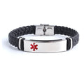 Custom logo Name Engrave Leather Bracelet Black Color customize Stainless Steel Bracelets For Women Men ID Bracelet Vera Lux