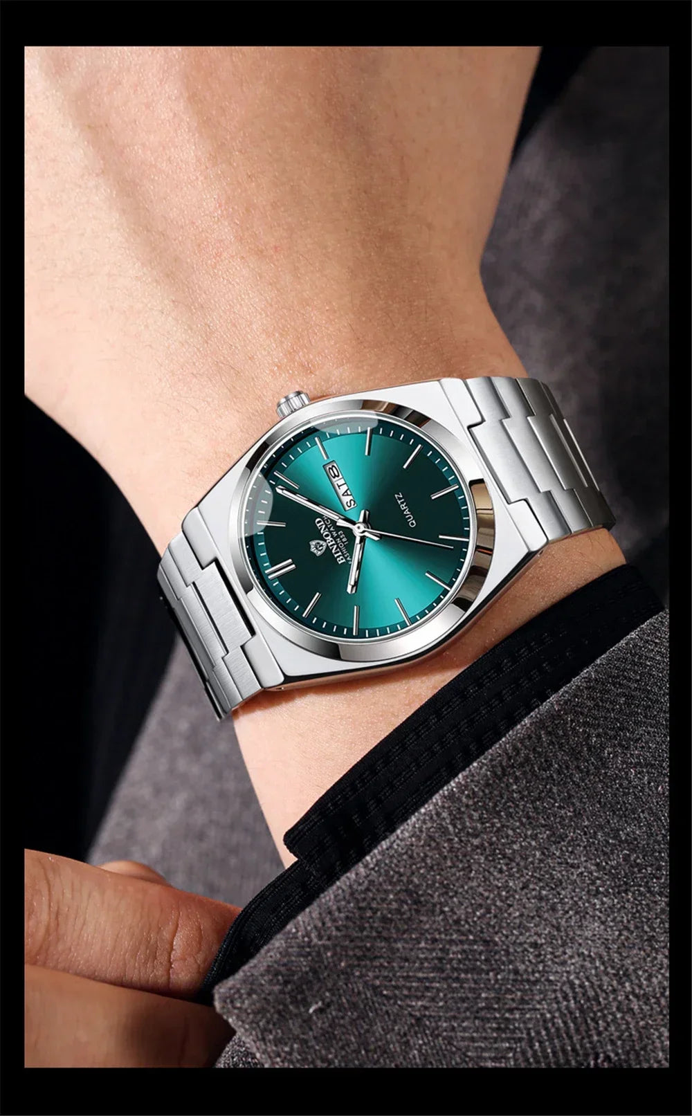 New Casual Business Fashion Quartz Wristwatches Movement Silver Clock Men Luxury Watch Automatic Watches Mens Gifts Reloj Hombre Vera Lux