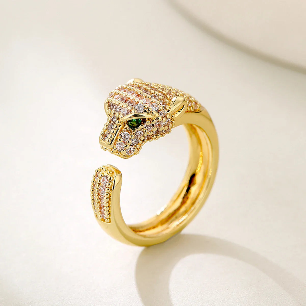2025 New Fashion Statement Big Animal Ring For Women Girl Party Jewelry Gold Color Hollow Leopard Open Ring Wholesale Vera Lux
