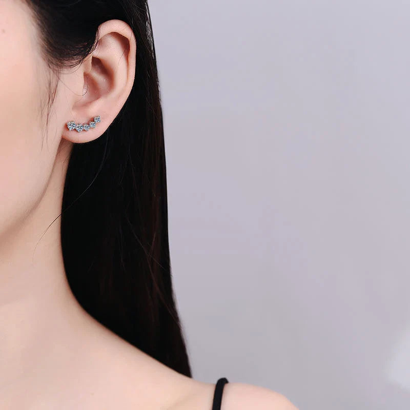 NeeTim 1.16cttw Full Moissanite Stud Earrings for Women Gemstones Lab Diamond Studs Earrings 925 Sterling Silver Fine Jewelry Vera Lux