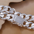 New High-end Women's Mens Fine Silver Color Bracelet Fashion Jewelry Gift Men's Square Beautiful Gem Vera Lux