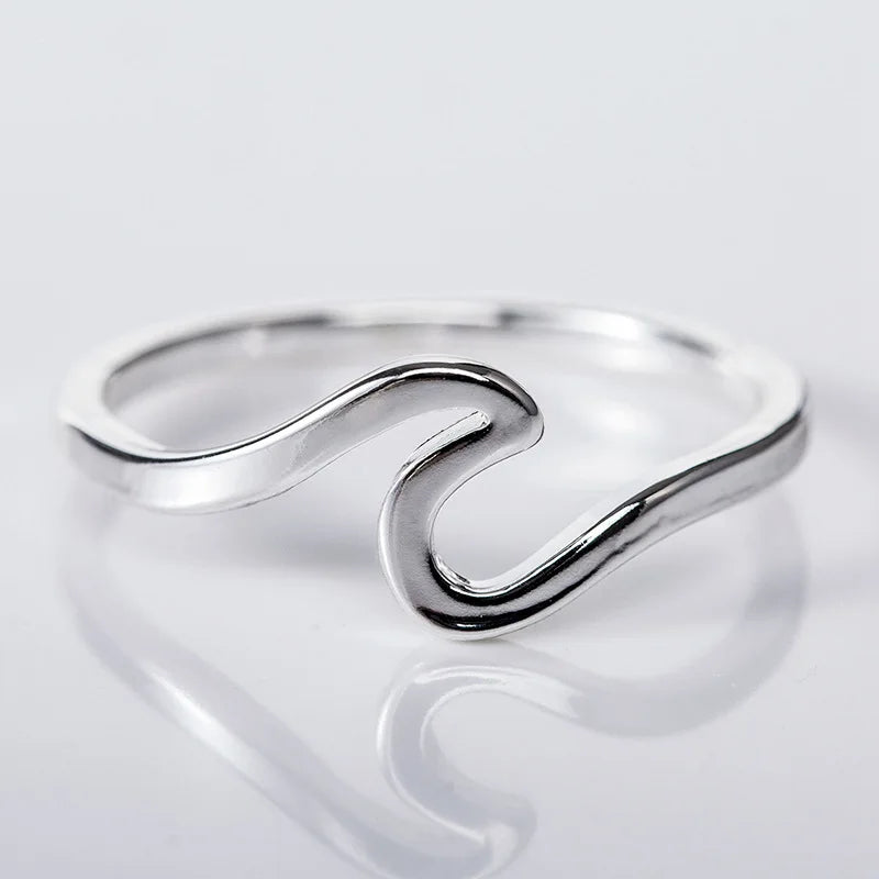 Fashion Simple Boho Jewelry Wave Stainless Steel Ring Women Bohemian Trending Products Women's Stainless Steel Jewelry Vera Lux
