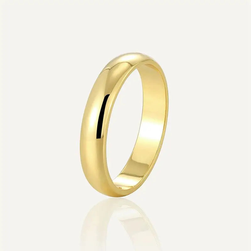 925 Sterling Silve Gold Colour Ring Fashion Women's Classic Simple Couple's Wedding Ring Engagement Party Jewellery Gift Vera Lux