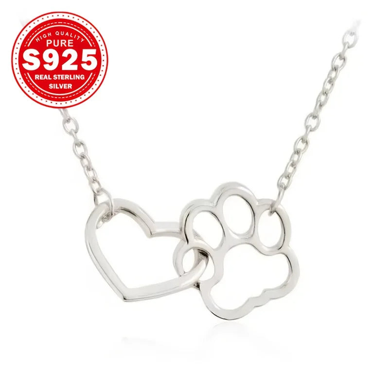 925 sterling silver women's ankle bracelet with double-layer cat claw and heart-shaped charms, Bohemian-style vacation jewelry Vera Lux
