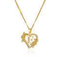 Zircon Flower Initials Necklaces For Women Stainless Steel Heart Gold Color Letter Chain Collar 2025 New Trend Wedding Jewelry Vera Lux