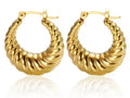 Luxury Shiny Zircon Hoop Earrings for Women Trendy Golden Stainless Steel Wed Ear Geometric Circle Earring Jewelry Pendientes Vera Lux