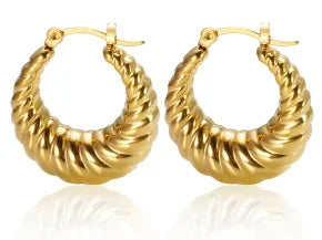 Luxury Shiny Zircon Hoop Earrings for Women Trendy Golden Stainless Steel Wed Ear Geometric Circle Earring Jewelry Pendientes Vera Lux