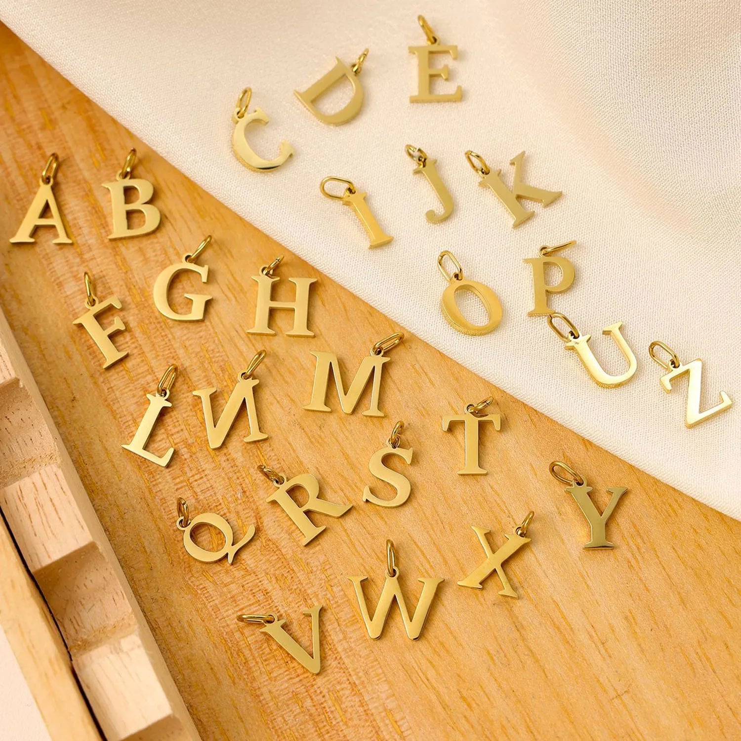 10PCS 26 Letters Stainless Steel Cut Alphabet Pendant for DIY Woman Necklace Ladies Jewelry Accessories Wholesale Dropshipping Vera Lux