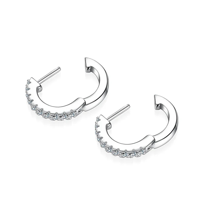 NeeTim Full Moisanite Earrings D Color Moisanite Lab Diamond 925 Sterling Silver Hoops Earrings Sparking Wedding Fine Jewelry Vera Lux