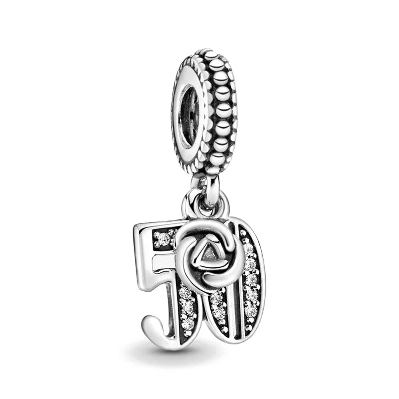 2026 New S925 Silver Robot Cross Digital Pendant, Suitable for Original Bracelets, DIY Accessories, Women's Charm Jewelry Gifts Vera Lux