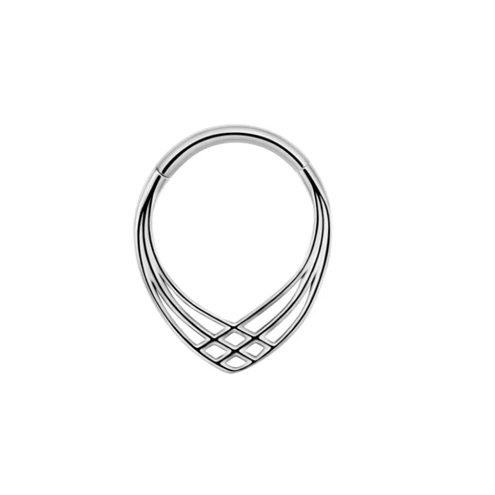 16G Vine Septum Nose Ring Piercing Hinged Clicker 316L Stainless Steel Daith Clicker Helix Cartilage Earring Chain BodyJewelry Vera Lux