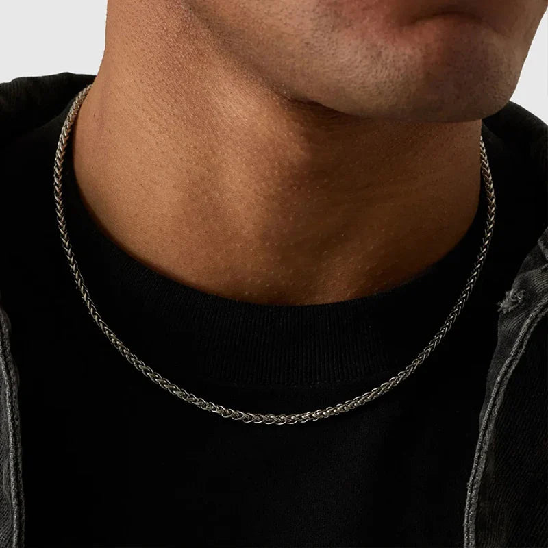 Hot Selling Hypoallergenic Stainless Steel Wheat Chain Men Chain Necklace Design with 18k Gold Plated Vera Lux